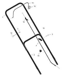 Handle Assembly Diagram and Parts List for 225111X71A 2001 Briggs and Stratton Lawn Mower